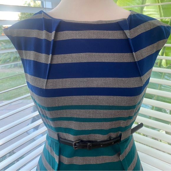 Calvin Klein Sleeveless Midi Dress w/ Belt Cinched in at waist Size 2 - Picture 5 of 15